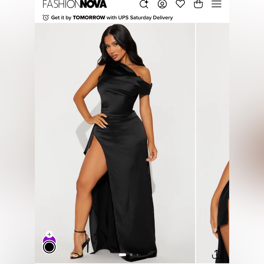Fashion Nova Black One Shoulder Dress